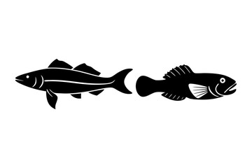 marine fish silhouette vector illustration