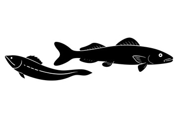 marine fish silhouette vector illustration
