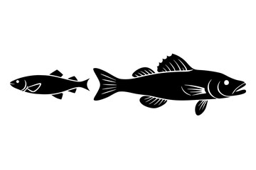 marine fish silhouette vector illustration