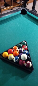 pool table with balls