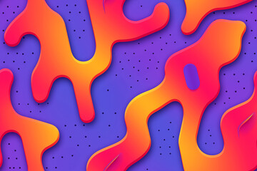 Obraz premium Seamless pattern with bold and abstract shapes in red, orange, and purple hues. The dynamic design features smooth curves and contrasting colors for a striking visual effect.
