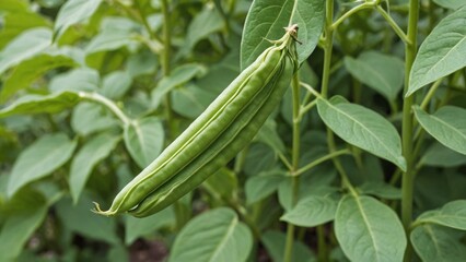 Organic Green Bean Harvest in Lush Garden
