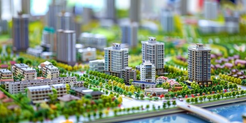 Fototapeta premium Intricate Urban Planning and Architectural Model