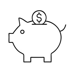 pig, piggy, bank, money, coin, vector, savings, finance, banking, icon, save, currency, pork, investment, piggy bank, symbol, cash, piggy bank icon, budget, account, financial planning, deposit