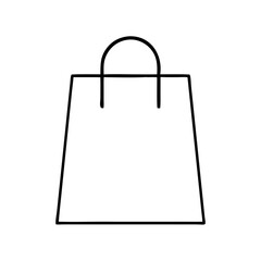 Simple Black Shopping Bag Icon - Vector for Online Retail Shop App with Sale and Fashion Design