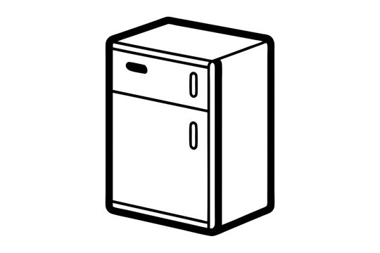 recommend clip art: refrigerator line art vector illustration