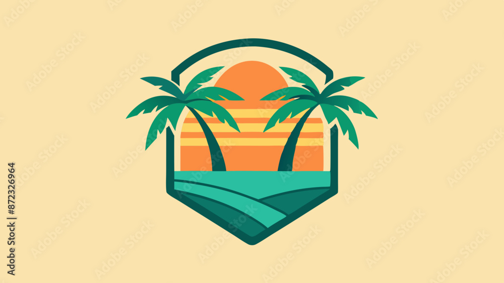 Canvas Prints tropical island with palm trees