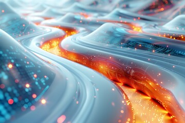 Techno-Futuristic Data Cable Glow