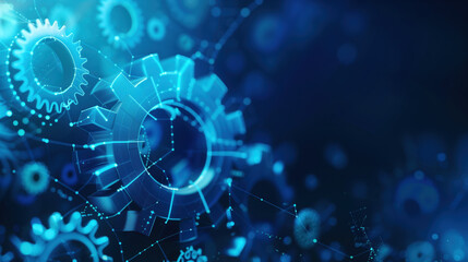 background of sketchy gears on a blue background