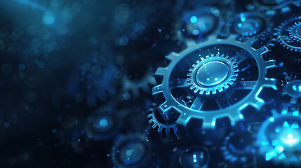 background of sketchy gears on a blue background