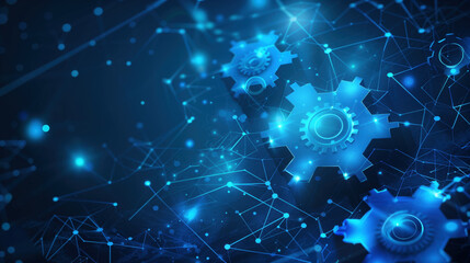 background of sketchy gears on a blue background