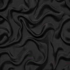 Obraz premium Wavy smoot soft black silk drap fallind surface sample texture background