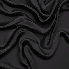 Obraz premium Wavy smoot soft black silk drap fallind surface sample texture background