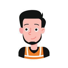 Flat illustration of construction worker avatar
