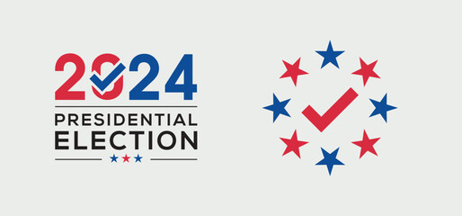 Fototapeta premium 2024 Presidential election in USA, Vector illustration.