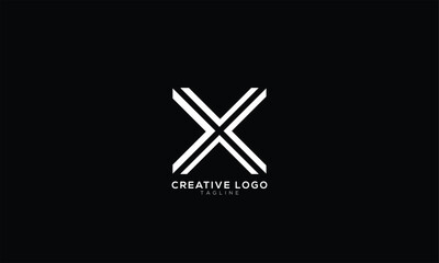 XX XV VX Abstract initial monogram letter alphabet logo design