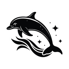 silhouette of a dolphin