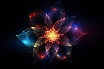 Light, star, fractal, design, pattern, art, blue, illustration, motion