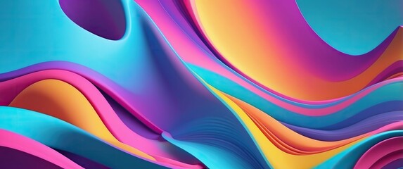 A vibrant, colorful abstract image featuring fluid, curving waves and dynamic gradients  Ideal for modern designs, digital art, and creative backgrounds