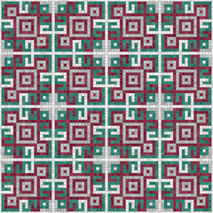 Mosaic tiles  background, seamless vector pattern
