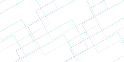 Vector abstract futuristic architecture concept with digital geometric connection colorful lines. Geometric vector pattern, repeating thin linear square shape. Geometric squares in bright light .