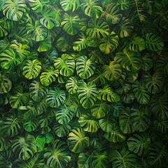 Tło z liści monstery dziurawej. Monster delicosa