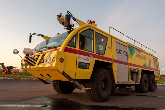 Caminh&atilde;o da brigada de inc&ecirc;ndio do Aeroporto GIG no Rio de Janeiro.