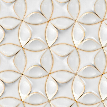 Abstract geometric pattern with golden accents