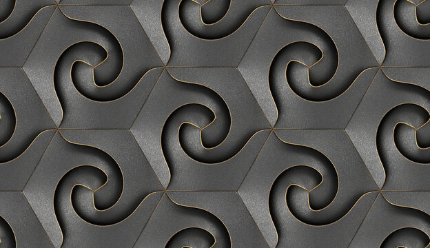 Seamless 3d helix hexagon pattern for stylish wallpapers