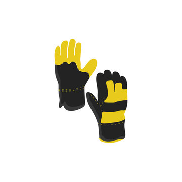 recommend clip art: Protective gloves vector. Builder gloves vector icon. Logo of protection of hands in production vector. Thick technical gloves vector.