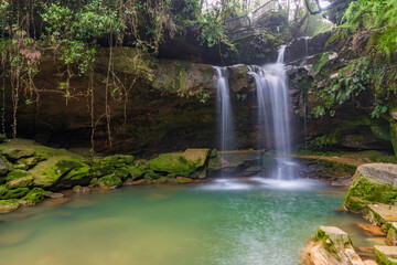 Arsdad falls is the most beautiful waterfall in the in the garden of caves park in cherrapunjee, meghalaya India.