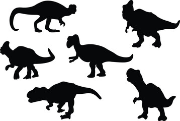 Dinosaur silhouettes. Vector illustration