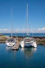 Obraz premium Port Townsend Washington state marina and boats moored.