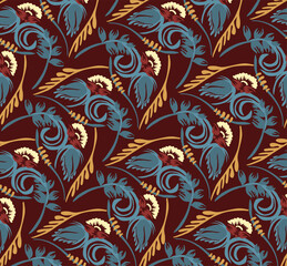 Beautiful stylized floral ornament. Floral rhythmic pattern.