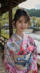 Fototapeta premium 綺麗な浴衣姿の女性