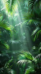 Tropical leaves. Summer exotic trendy background with place for text	