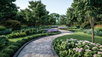 Fototapeta premium A conceptual botanical park employs robotic gardeners that infuse plants with enchanted energies