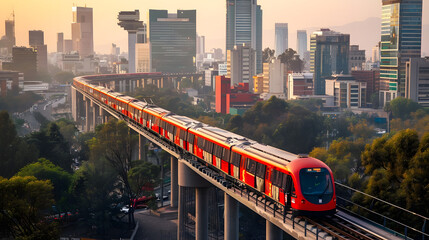 Naklejka premium Public Metro Bus in Mexico City,