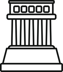 Simple line drawing of greek columns standing tall on a base, symbolizing classical architecture