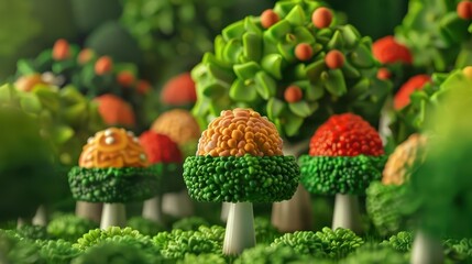 A futuristic orchard features enchanted trees that grow a variety of supernatural desserts as their fruit