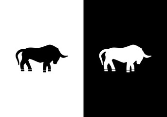 bull logo icon design vector