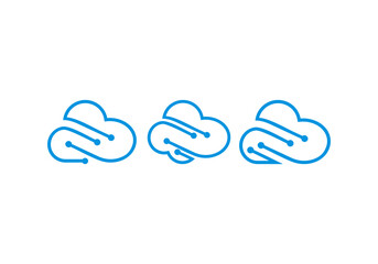 Flat cloud technology icon. High quality symbols for web design or mobile applications.