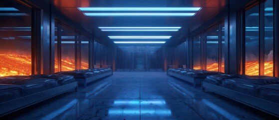 Fototapeta premium A hightech training facility provides athletes with bread infused with elemental energies