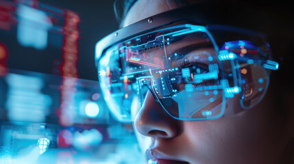 Smart glasses providing augmented reality coding interface