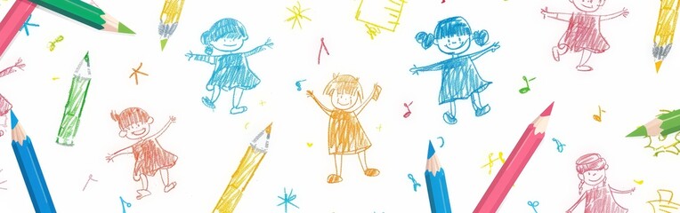 Whimsical Children Activities in Colorful Illustration
