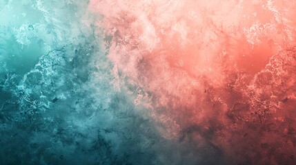 Obraz premium Subtle Mint and Coral Gradient Background with Light Effects and Textures for Graphic Design