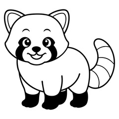 Cute Red Panda Line art [Converted]