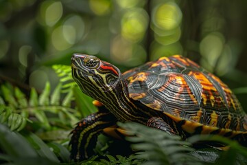 Obraz premium Eastern Box Turtle, Macro,Left side view