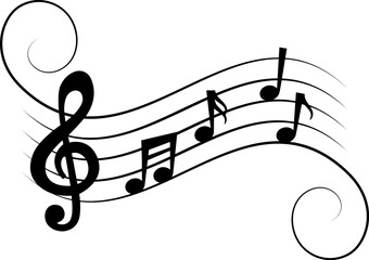 Music notes. Musical Notes design, Songs, Melodies flat vector icon