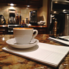 Fototapeta premium Legal Matters: Legal Pad Setup with Espresso